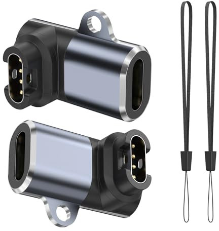 Vancle 2 Stück Garmin Adapter Ladegerät, 90 Grad USB C Buchse Adapter, Garmin Tragbar Ladeadapter für Garmin Venu Sq/Venu Sq Music/Venu Sq 2 / Venu Sq 2 Music/Venu 2 Plus/Venu 2/2S / Venu 3/3S