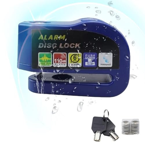 Candado de disco de alarma, bloqueo de freno de disco con alarma | Candado de freno de motocicleta con alarma de disco para bicicleta - Candado antirrobo para rueda de freno de bicicleta para moto Fah