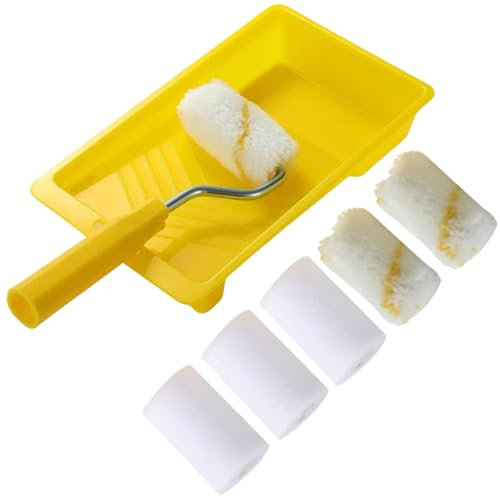 Rullo Pittura Piccola,Rullo per Pittura,Set Rotolo Di Vernice,Set Pittura,Set Rullo Pittura,Viene Fornito con Vassoio,Pennello