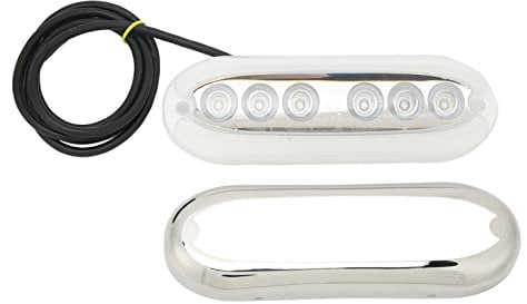Acouto 6-LED-Boots-Unterwasserlicht mit 316-Edelstahlring, IP68 Wasserdicht, 12 V-24 VDC Spannung für Schiffe, Yachten, Motorboote, Ideal für Yacht-Rücklichter, Unterwasserbeleuchtung