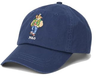 Polo Ralph Lauren Baseballkappe aus Baumwolle, Marineblau, mit Charakter-Stickerei, Polo Bear 710950653-001, blau, One size