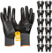 Gebol Micro Flex Touch - Arbeitshandschuhe für Arbeiten mit Touchscreen - Schutzhandschuhe für Herren - Größe L (Gr 9) - Schwarz - 12 Paar Multipack