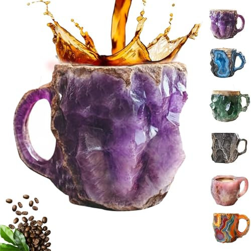 3D Natural Mineral Crystal Coffee Mug - Novelty Onyx Cup Perfect for Tea or Decorative Use