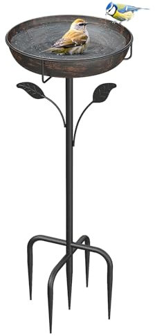 WELDUN Abbeveratoio per uccelli 26 cm, per esterni, giardino, in metallo, per uccelli selvatici, abbeveratoio per uccelli selvatici, per uccelli invernali, per mangime
