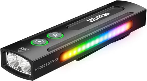 Wurkkos HD01 Pro Taschenlampe, LED Taschenlampe mit weißem Licht, 365nm UV Licht, grünem Licht, RGB Licht, 1200 Lumen taschenlampe led aufladbar, Flache Taschenlampe für den Außenbereich, Notfälle
