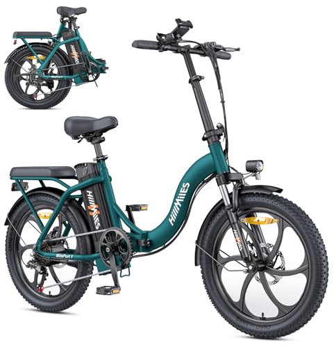 HillMiles MilePort 1 Elektrofahrrad Für Erwachsene, 250W Klappbares Elektrofahrrad Mit 36V 13AH Abnehmbarem Akku, Geschwindigkeit 25KM/H und Reichweite 100KM, 20„ * 3.0“ Fetter Reifen