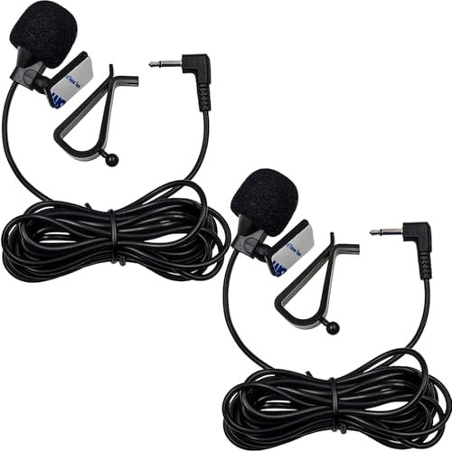 GERUI 1 micrófono externo de 3,5 mm con cable de montaje de 3 m, micrófono externo para la cabeza del coche, radio estéreo con Bluetooth, GPS y DVD, Plug and Play (1)