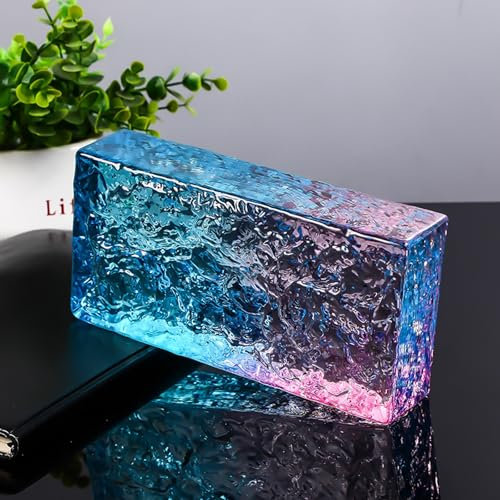 7,8 * 3,9 * 1,9 Zoll große Glasbausteine, mehrere Farben erhältlich, transparente Vollglasbausteine, dekorative Trennwände, verwendet für Raumteiler, Gebäudedekoration, Bars, Hotels