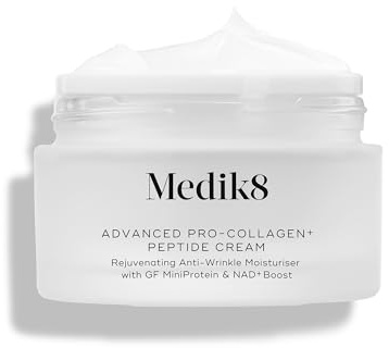 Medik8 Advanced Pro-Collagen+ Peptide Cream, Moisturiser - 50ml | Rejuvenating Anti-Wrinkle Moisturiser With Growth Factor MiniProtein & NAD+ Longevity Booster