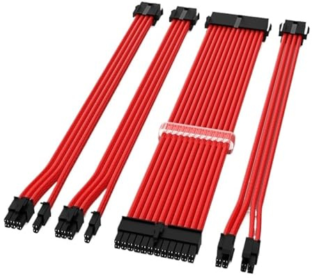 JINYINGHUA Strom-Verlängerungskabel MB/CPU/GPU 4-teiliges Bundle-Set Nylon geflochten Computer