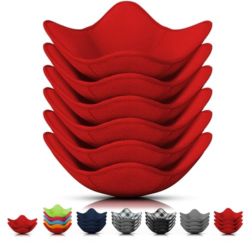6 Pcs Soup Bowl Holders for Hot Food – Heat-Resistant Fabric Soup Cozy Bowl Warmer Holder for Kitchen, Fits Standard Dishes up to 6.5 & Plates 7.1 – Washable & Reusable | Safe Handling & Trivet Use