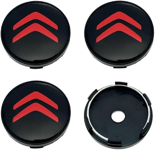 ZKAYHGG 4 Pièces Cache Moyeu pour Citroën C4 Coupé 2004-2010 60mm, Capuchon Central Roue Enjoliveur Étanche Antirouille Badge Logo Bouchon Jante Poussière,B