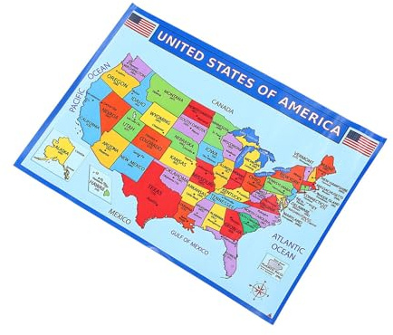 MAGICLULU Mappa Murale America Mappa Degli Stati Uniti Per Studio Della Geografia Decorazione Camera Da Letto e Aula Scolastica