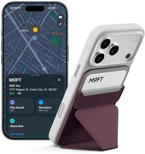 MOFT für MagSafe Wallet Ständer mit Apple Wo ist? -Unterstützung, Ultraschlanker Trackbarer Magnetischer Kartenhalter, 3-in-1 Verstellbarer Handy Ständer für iPhone 18/17/16/15/14/13/12 Serie