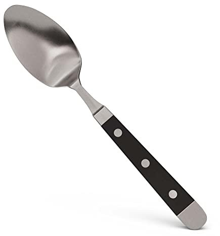 GÜDE Solingen - Tafellöffel geschmiedet, 9 cm, POM schwarz, ALPHA, Doppelkropf, Handmade Germany