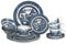 Churchill Cuencos platos tazas 20 piezas vajilla Set 20 pieza Set azul Willow