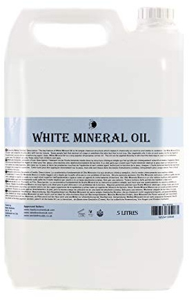 Mystic Moments | White Mineral Carrier Oil | 5 Litres | Paraffinum liquidum gives a clear, lightweight skin feel for massage oils and cosmetic formulations.