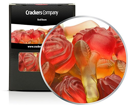 5 x 110g Fruchtsaftgummi Rosen Gummibonbon rote Rosen mit grünem Stiel ideal als Geschenk glutenfrei laktosefrei