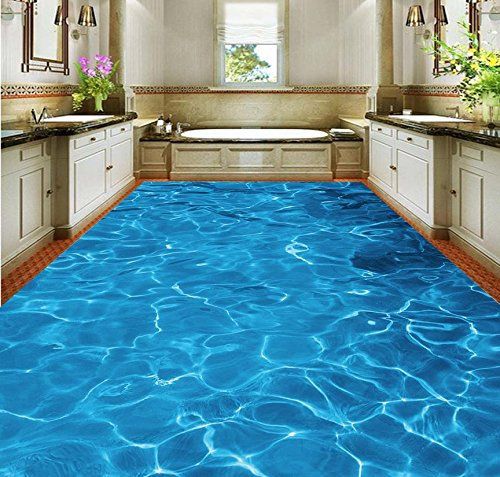 Weaeo 3D-Bodenbeläge 3D Meerwasser Bodenbeläge Pvc Selbstklebend Wallpaper 3D, Malerei Wallpaper Wasserdicht Wandbilder