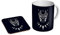 Keramik-Kaffeetasse mit Untersetzer, Motiv: Black Panther