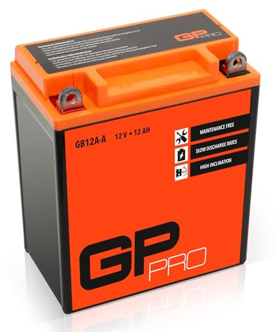 GP-PRO GB12A-A 12V 12Ah GEL Batteria di avviamento (simile a YB12A-A / 51211) (Esente da manutenzione / Sigillato) Moto Accumulatore