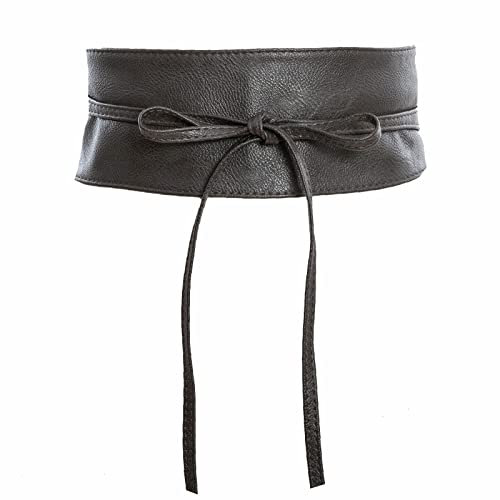 Toocool - Obi-Gürtel für Damen, Kunstleder-Bund, Taillengürtel Damen Breit Hüftgürtel ST-2087 [Eine Größe, Dunkelgrau]