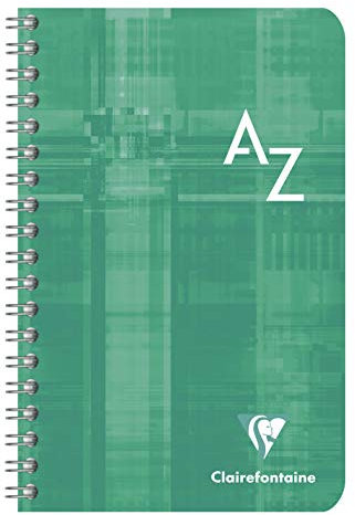 Clairefontaine 8609C - Packung mit 5 Vokabelheften / Adressbücher mit Spiralbindung, 11 x 17 cm, kariert, 90 g, 90 Blatt, farbig sortiert, 1 Pack