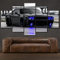 KOPASD Bilder Dodg Challenger Black Sports car 150x80 cm 5 Teilig Leinwandbilder Bild auf Leinwand Wandbild Kunstdruck Wanddeko Wand Wohnzimmer Wanddekoration Deko