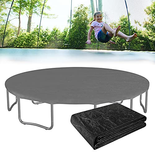 Ledph Trampolin Regenabdeckung, ø 183 244 305 366 396 427 488 cm Abdeckplane Trampolin, Schwarz Trampolinabdeckung Wetterschutzplane, Reißfest Uv-Beständig,6FT (183 cm)