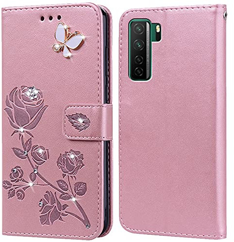 PKQTOP Hülle für Huawei P40 Lite 5G Handyhülle,Klappbar Tasche Case,Standfunktion,Kartenfach,Silikon Bumper,Stoßfeste Schutzhülle Cover für Huawei P40 Lite 5G