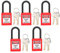 Verrou de consignation, 5 ensembles de verrouillage de consignation cadenas de sécurité rouge de consignation, cadenas de sécurité pour site industriel(rouge)