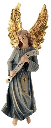 Holyart Holz-Krippen aus dem Grödnertal: Engel Gloria aus Holz für 12 cm hohe Raffaello-Krippe, Grödnertal