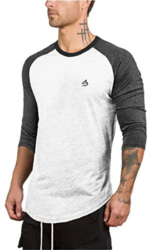 Herren Contrast 3/4 Sleeve Raglan Regular Fit Baseball T-Shirt Herren Raglan Contrast Ls T-Shirt