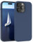EAZY CASE Premium Silikon Handyhülle kompatibel mit iPhone 14 Pro Max, Slimcover mit Kameraschutz und Innenfutter, Silikonhülle, Schutzhülle, Bumper, Handy Case, Hülle, Softcase, Dunkelblau, Blau