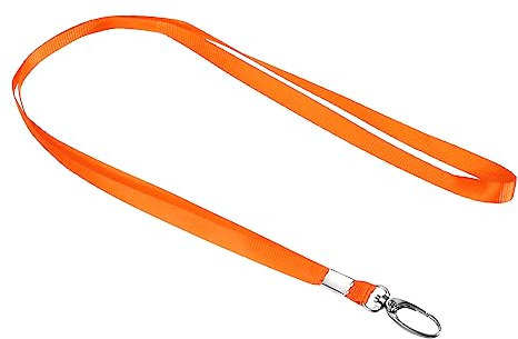 PATIKIL 20Pack Hals Schlüsselbänder Polyester Flach Riemen Schlüsselband mit Clip Drehbar Haken für Büro ID Abzeichen Schlüsselanhänger Orange