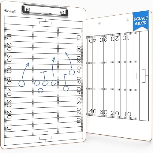 SCRIBBLEDO Trocken abwischbare Fußballtafel für Trainer, doppelseitig, Whiteboard, Coaching-Klemmbrett, Zubehör, das perfekte Trainer-Geschenk
