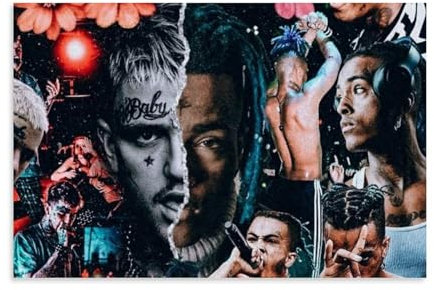 BBAUER Xxxtentacion Legend Rap Singer Poster Dekorative Malerei Leinwand Wandkunst Wohnzimmer Poster Schlafzimmer Malerei,Wandkunst Bilddruck Moderne Familienzimmer Dekor 12x18inch(30x45cm)