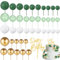 Halinuia 41 Stück Tortendeko Kugeln mit Happy Birthday Topper Kuchendeko Set Schaum Ball Cupcake Topper Ballon Kuchenkugel Kuchen Topper für Geburtstag Hochzeit Party DIY Tortendeko(Grün,Weiß)