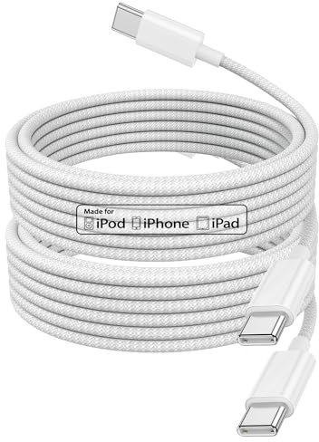 Cable de carga para iPhone 15, paquete de 2 cables de carga trenzados para iPhone 2m, carga rápida para Apple iPhone 16/16 Plus/16 Pro/16 Pro Max/15/15 Plus/15 Pro/15 Pro Max, iPad, MacBook