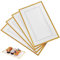 10 platos de plástico para servir con borde dorado, bandejas de buffet, bandejas rectangulares para bodas, cumpleaños, fiestas de Navidad, 33 x 20 cm
