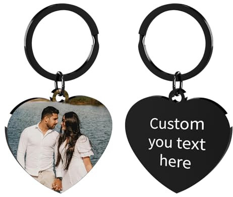 Customaster Personalisierter Schlüsselanhänger Mit Bild Und Text - Hundemarke Geschenk für Familie, Männer, Freund
