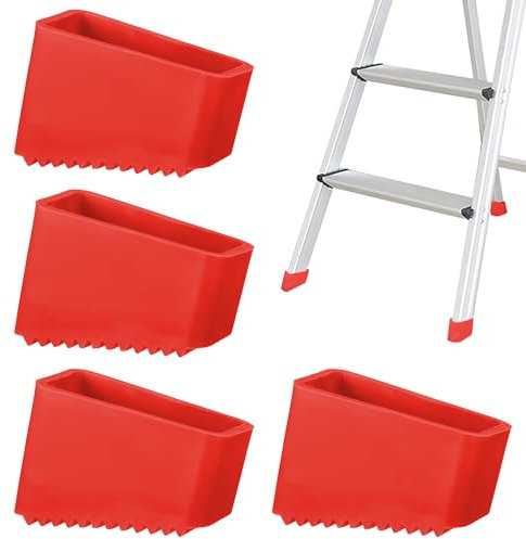 4 Stück 50 x 20 mm Leiter Füße, Gummi Leiterfüße, Schutzkappen für Leitern, Rutschfeste Leiterfußabdeckung Für Leiterfüße Universal Leiter Fußa Bdeckungen Für Heimarbeiter Klappleiter