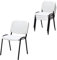 Topsit 4er Set Wartezimmerstuhl aus Kunstleder, stapelbarer Besucherstuhl, Metallgestell Bürostuhl, Konferenzstuhl, Home Office, Rezeption (Weiß)