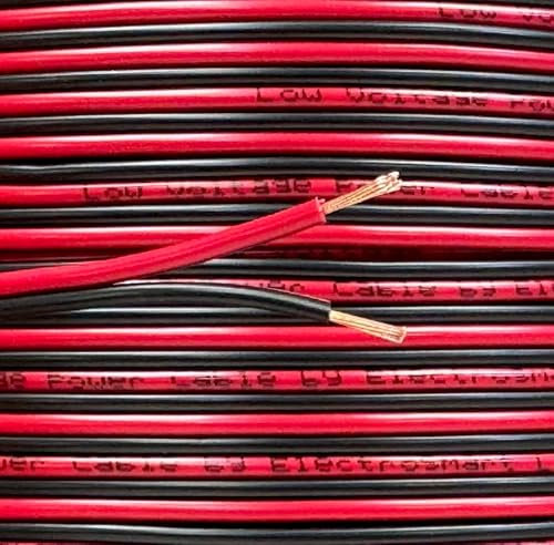 electrosmart 5m 11A 0.5mm2 Copper 12v Low Voltage Power Cable 2 Core Red and Black for LED Lights Car Boat Auto Wire