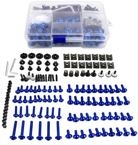 Viti Ergal Moto PER B-MW R1100GS R1100RS R1100RT R1100S R1150 R1150GS R1150RS R1150RT UN Set M6 M5 Carena Bulloni Kit Carrozzeria elementi di fissaggio Viti Dado(Blue)
