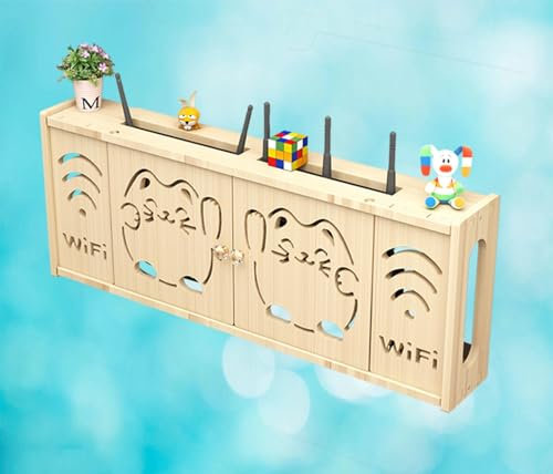 FGDIUCVN Router-Box-Ständer, WLAN-Router-Regal, Aufbewahrungsbox, Wandmontage, schwimmende Regalhalterung, B-71 x 28 cm