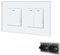 BSEED Interrupteur Verre 1 Gang 1 Voie + 2 Gang 1 Voie, Interrupteur à Bouton-Poussoir Encastré avec Témoin Lumineux LED, Interrupteur Mural pour Salon, Bureau, Cuisine-Blanc