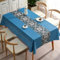 Gualiy Tischdecke Quadratisch, Tischtuch 100 x 160 PVC Wasserabweisend Tischdecke Geometrisches Muster Patchwork Tischdecken für Glastisch, Blau
