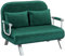HOMCOM Schlafsofa 2-Sitzer Schlafsofa 2-Sitzer mit verstellbarer Rückenlehne und 2 Kissen, Sofa mit Bezug in Wildlederoptik, abnehmbar für Wohnzimmer, Gästezimmer, 111 x 80 x 78 cm, grün