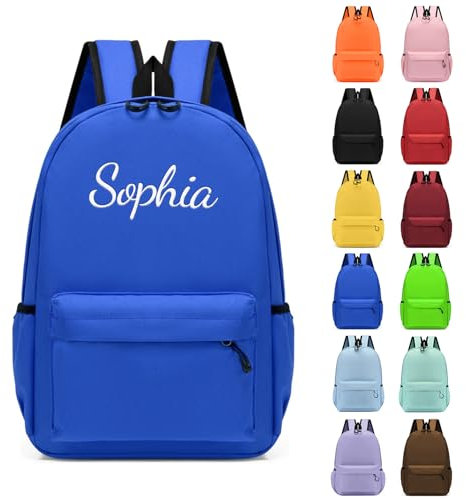Personalisierte Rucksack Kinder, Rucksack Kleinkind mit Gestickt Name, Kinderrucksack für Mädchen Junge, Kinderrucksäcke Schulranzen Tasche für Kita Kindergarten Grundschule Vorschule (Blau)